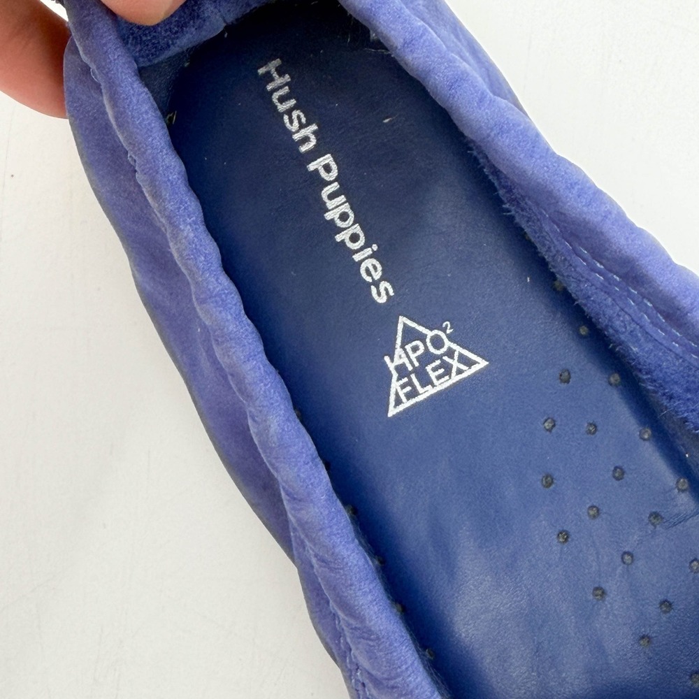 Hush Puppies Chaste Ballet Flats Blue Nubuck Leather Moccasin Loafers Size 8 - Picture 7 of 9